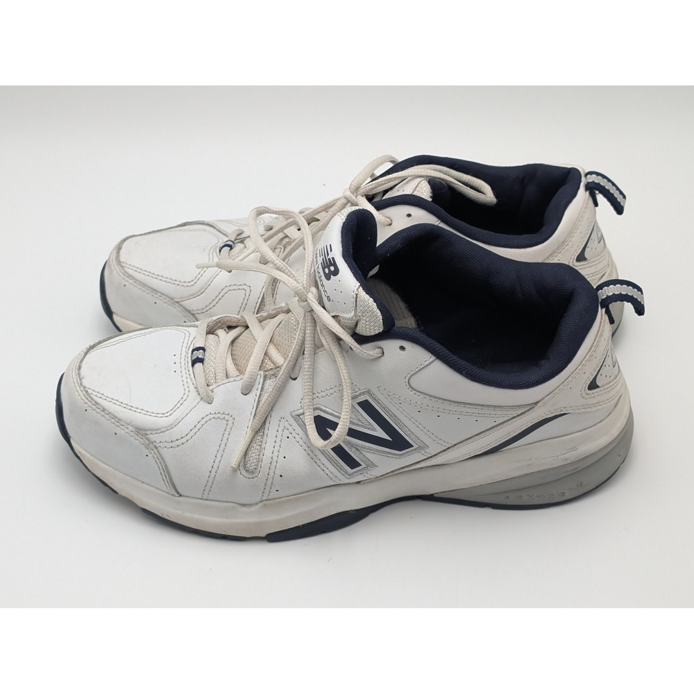 New Balance 619 Mens White Navy Leather Training Shoes 4E Extra Wide MX619WN2 10
